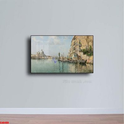 File ảnh Tranh sơn dầu phong cảnh châu âu CA6489 (gốc) in biển hiệu