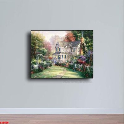 File in trần Tranh sơn dầu phong cảnh châu âu CA6526 (bản gốc) hoa văn