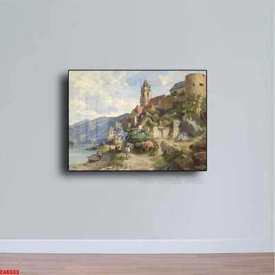 Tải file Tranh sơn dầu phong cảnh châu âu CA6533 (PSD) cho in tranh kính