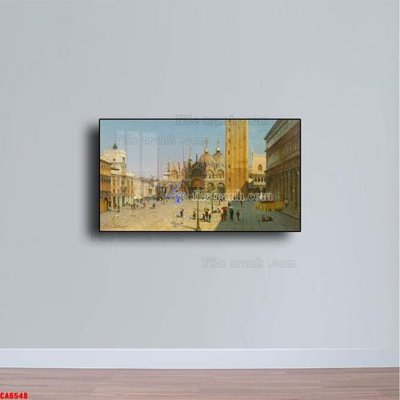 File gốc Tranh sơn dầu phong cảnh châu âu CA6548 (in lụa) tranh mã đáo