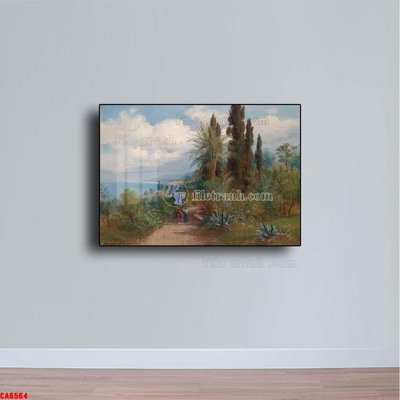 Tải file gốc in lụa Tranh sơn dầu phong cảnh châu âu CA6564 siêu nét