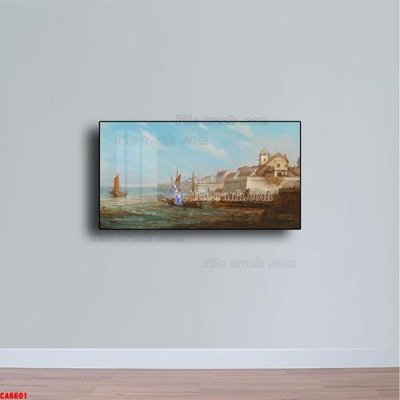 File tranh PSD Tranh sơn dầu phong cảnh châu âu CA6601 chất lượng cao