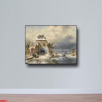 File gốc Tranh sơn dầu phong cảnh châu âu CA6617 (PNG) không nền chất lượng