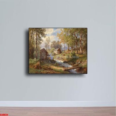 File ảnh Tranh sơn dầu phong cảnh châu âu CA6634 (gốc) in decal dán tường