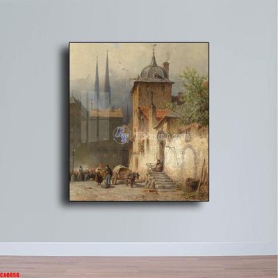 File gốc Tranh sơn dầu phong cảnh châu âu CA6656 (in tráng gương) nghệ thuật