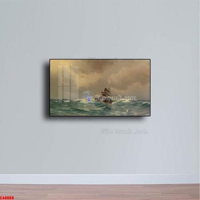 Ảnh gốc Tranh sơn dầu phong cảnh châu âu CA6668 (độ nét cao) in mica