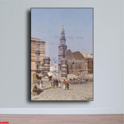 Hình ảnh file gốc in lụa Tranh sơn dầu phong cảnh châu âu CA6690