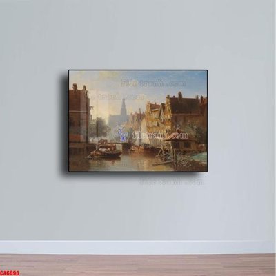 Download file Tranh sơn dầu phong cảnh châu âu CA6693 (gốc) in mica đèn LED
