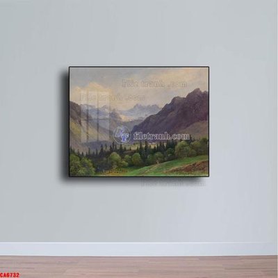 File tranh gốc in trần nhà Tranh sơn dầu phong cảnh châu âu CA6732 3D