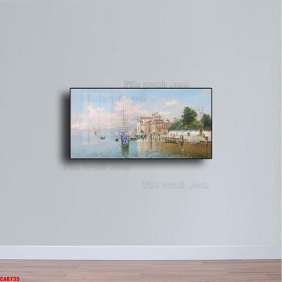 File in mica Tranh sơn dầu phong cảnh châu âu CA6735 (bản gốc) làm vách ngăn