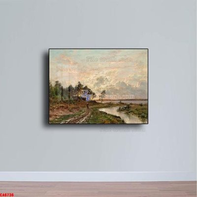 Ảnh gốc Tranh sơn dầu phong cảnh châu âu CA6736 (độ nét cao) in mica