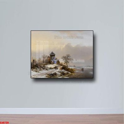 Tệp tin gốc Tranh sơn dầu phong cảnh châu âu CA6739 (dùng cho in ấn) chuyên nghiệp