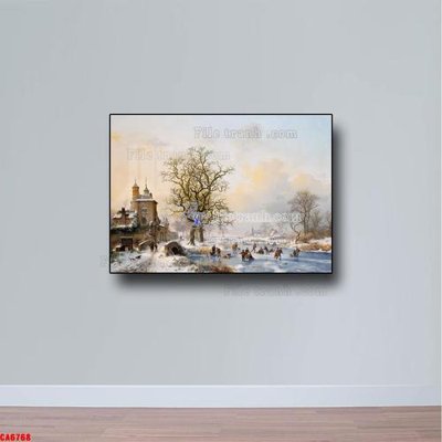 Tải file Tranh sơn dầu phong cảnh châu âu CA6768 (gốc) in ấn chất lượng