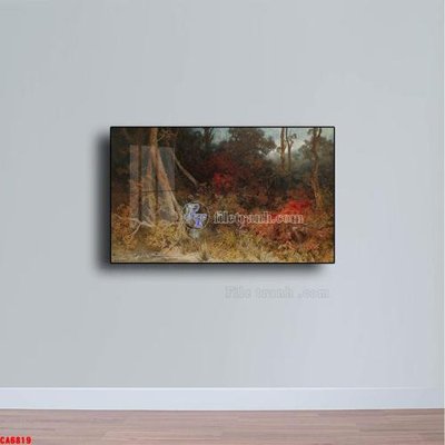 File in trần Tranh sơn dầu phong cảnh châu âu CA6819 (bản gốc) hoa văn