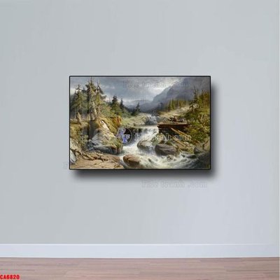 File in lụa Tranh sơn dầu phong cảnh châu âu CA6820 (chất lượng cao) Tranh sơn dầu phong cảnh châu âu CA6820