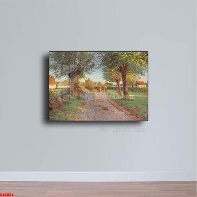 File gốc Tranh sơn dầu phong cảnh châu âu CA6824 (in mica) trang trí