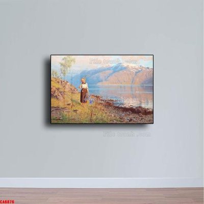 File in trần Tranh sơn dầu phong cảnh châu âu CA6876 (bản gốc) bầu trời