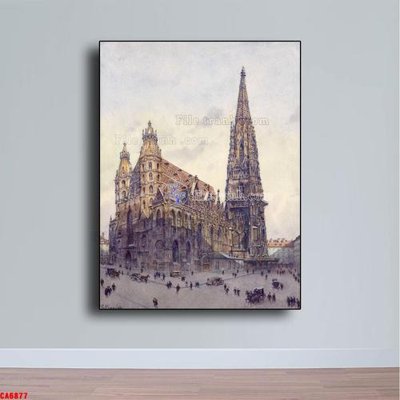 File in lụa Tranh sơn dầu phong cảnh châu âu CA6877 (tân cổ điển) Tranh sơn dầu phong cảnh châu âu CA6877