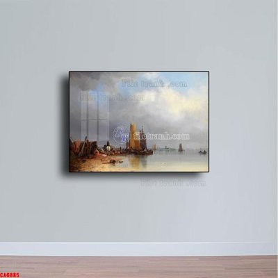 File tranh in trần 3D Tranh sơn dầu phong cảnh châu âu CA6885 (ảnh gốc)