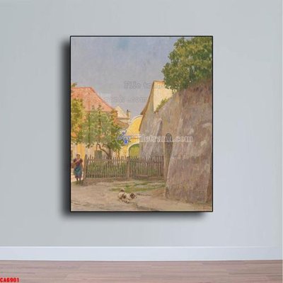 File gốc Tranh sơn dầu phong cảnh châu âu CA6901 (in lụa) hoa văn cổ điển
