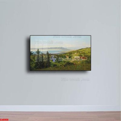 Ảnh gốc file in lụa Tranh sơn dầu phong cảnh châu âu CA6908 chi tiết