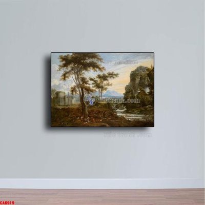 File in lụa Tranh sơn dầu phong cảnh châu âu CA6919 (tân cổ điển) Tranh sơn dầu phong cảnh châu âu CA6919