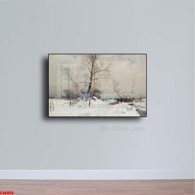 File in trần Tranh sơn dầu phong cảnh châu âu CA6928 (bản gốc) mây trời