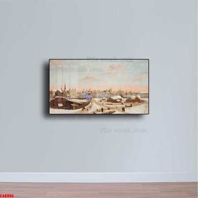 File gốc Tranh sơn dầu phong cảnh châu âu CA6995 (in lụa) tranh phong thủy