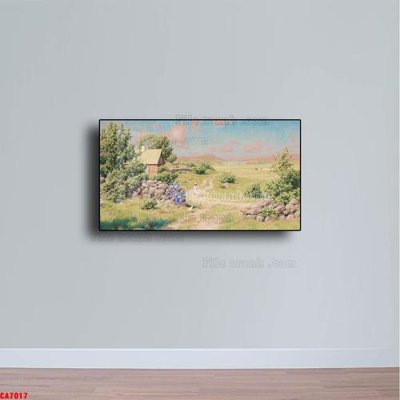 Ảnh gốc file in lụa Tranh sơn dầu phong cảnh châu âu CA7017 chi tiết
