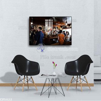 Tải file gốc in lụa File tranh treo quán cà phê CF5022 siêu nét