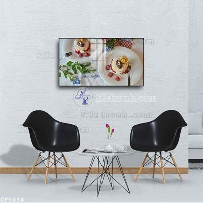 File gốc File tranh treo quán cà phê CF5034 (in tráng gương) sang trọng