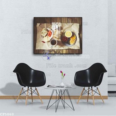 File tranh File tranh treo quán cà phê CF5060 (bản gốc) in lụa dán tường