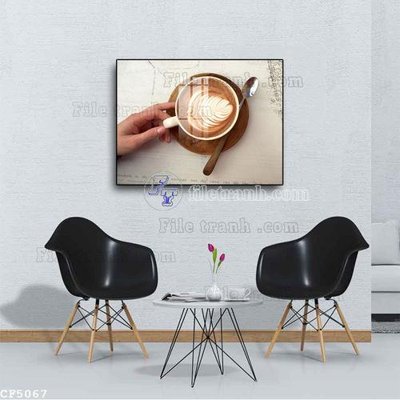 File in trần File tranh treo quán cà phê CF5067 (bản gốc 3D) sống động