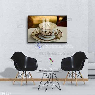 File in mica File tranh treo quán cà phê CF5117 (bản gốc) làm vách ngăn
