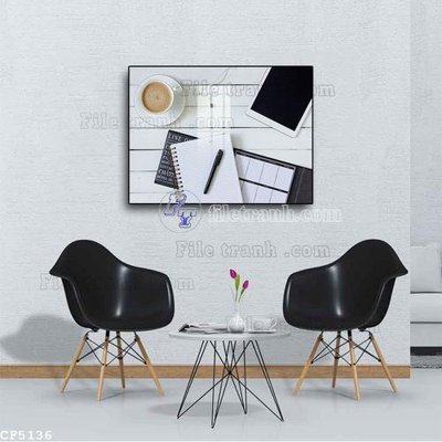 File tranh File tranh treo quán cà phê CF5136 (bản gốc) in lụa 5D