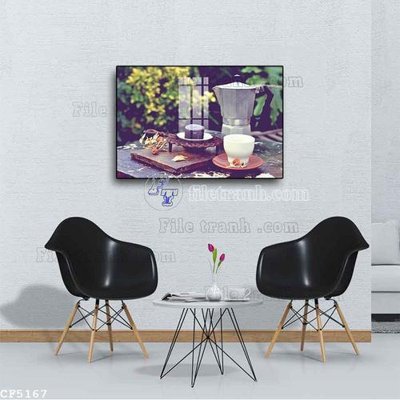 File in trần File tranh treo quán cà phê CF5167 (bản gốc) hoa văn