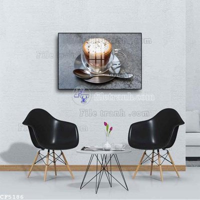 File gốc File tranh treo quán cà phê CF5186 (chuẩn màu) cho in offset