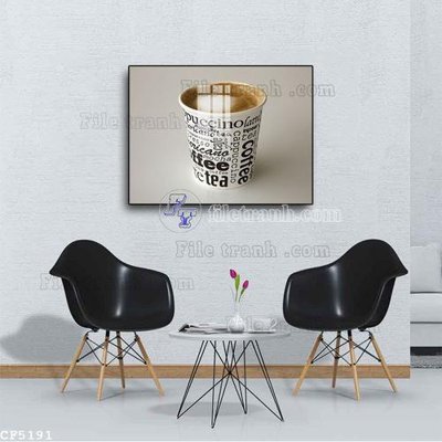 File gốc File tranh treo quán cà phê CF5191 (cho in 3D) độc đáo
