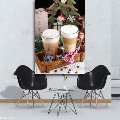 File tranh in trần File tranh treo quán cà phê CF5207 (ảnh gốc siêu nét)