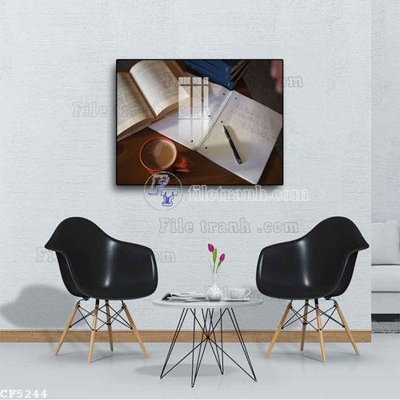 File tranh gốc PSD File tranh treo quán cà phê CF5244 còn nguyên layer