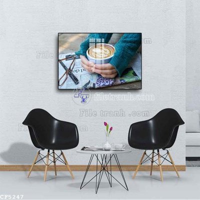 File ảnh File tranh treo quán cà phê CF5247 (gốc) cho trang trí nội thất