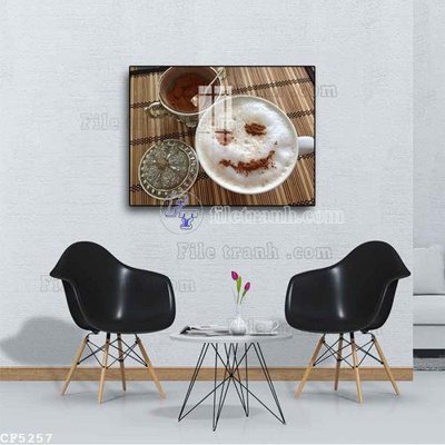 File gốc File tranh treo quán cà phê CF5257 (in mica) làm quà tặng