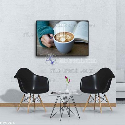 File gốc File tranh treo quán cà phê CF5264 (PNG) không nền chất lượng