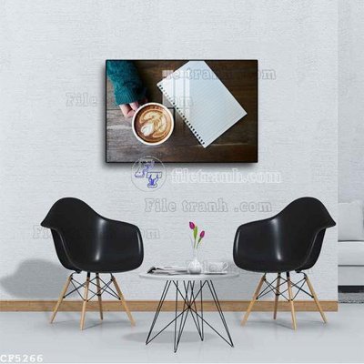 Hình ảnh file gốc in lụa File tranh treo quán cà phê CF5266