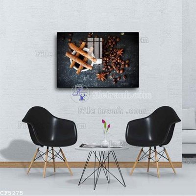 File gốc File tranh treo quán cà phê CF5275 (in mica) trang trí