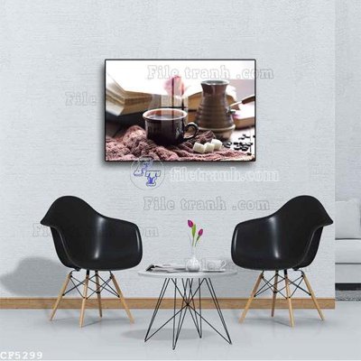File gốc File tranh treo quán cà phê CF5299 (dành cho trang trí nội thất)