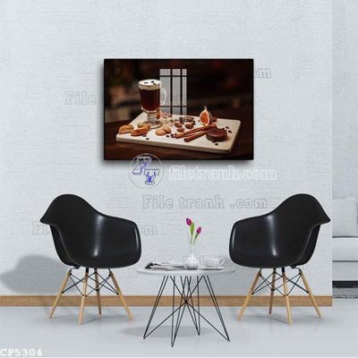 File gốc File tranh treo quán cà phê CF5304 (in mica) trang trí