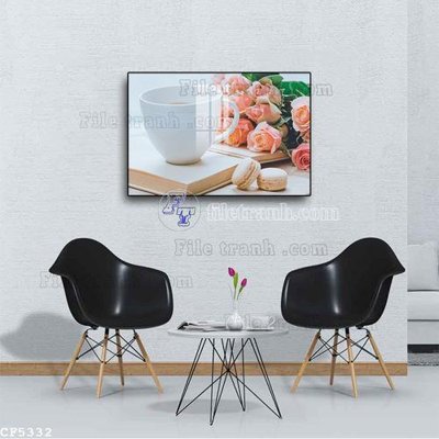 File ảnh File tranh treo quán cà phê CF5332 (gốc) in biển hiệu