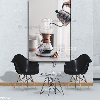 File gốc File tranh treo quán cà phê CF5341 (in lụa) cao cấp