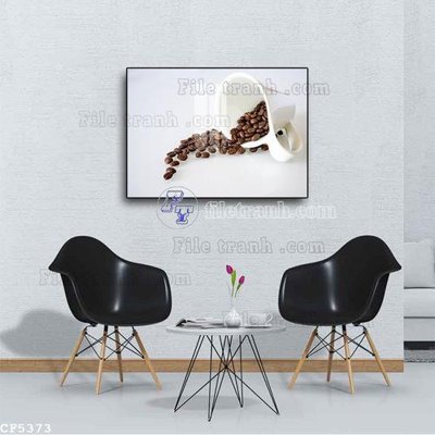 File gốc File tranh treo quán cà phê CF5373 (ảnh chi tiết) để in lụa